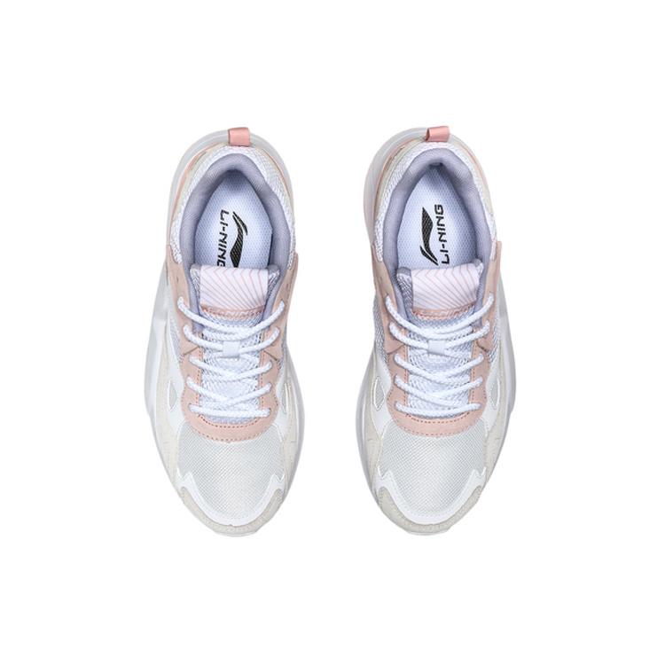 Li Ning Honor 2020 Breathable Support Lightweight Low Top Sports Casual Shoes Women's White Pink AGCQ172-1