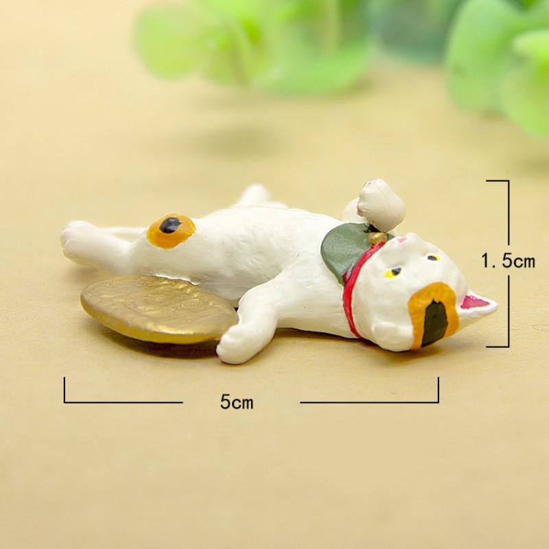 Small Clear Resin Lucky Cat Figurine For Garden Micro Landscape Decor Gift