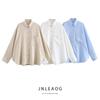 Jnleaog Autumn New Women's Clothing Fashion Style Stylish Fashion Linen Loose Shirt 2374734
