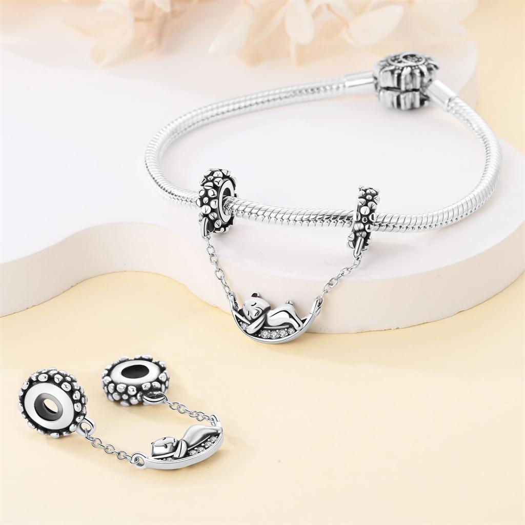 Charms Copperthe Little Bear Sleeping On The Moon Pendant Beads Fit Charms Plataoriginal Bracelet Beads Women Jeweller