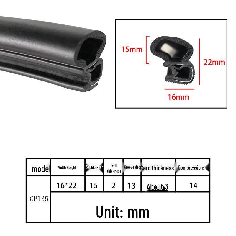 High-Temperature Resistant U-Shaped Rubber Sealing Strip for Dustproofing Electrical Cabinets and Car Doors