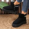Fashion Winter Thicken Plush Snow Boots Women Side Zip Thick Sole Non Slip Cotton Padded Shoes Plus Size Comfort Platform Ankle Boots