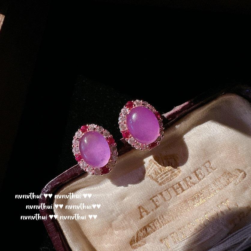 Monet Garden, Paparacha Butterfly Jewel Brooch, Water Spirit, Fancy Orange Diamond Pink Purple Chalcedony Earrings