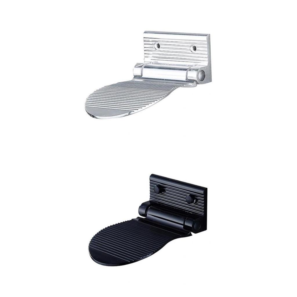 2Pcs Foldable Non-Slip Shower Foot Footrest Support For Bathroom, Made Of Aluminum Alloy