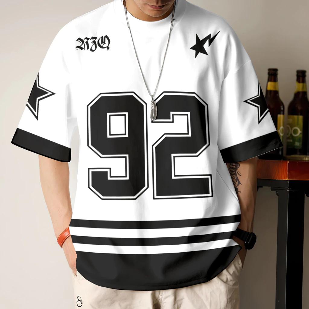 2026 Ootd Hip-Hop Vintage Jersey Summer Lelaki Viral Street Jersey Viral American Retro Street Jersey Outdoor Sports Football T-Shirt