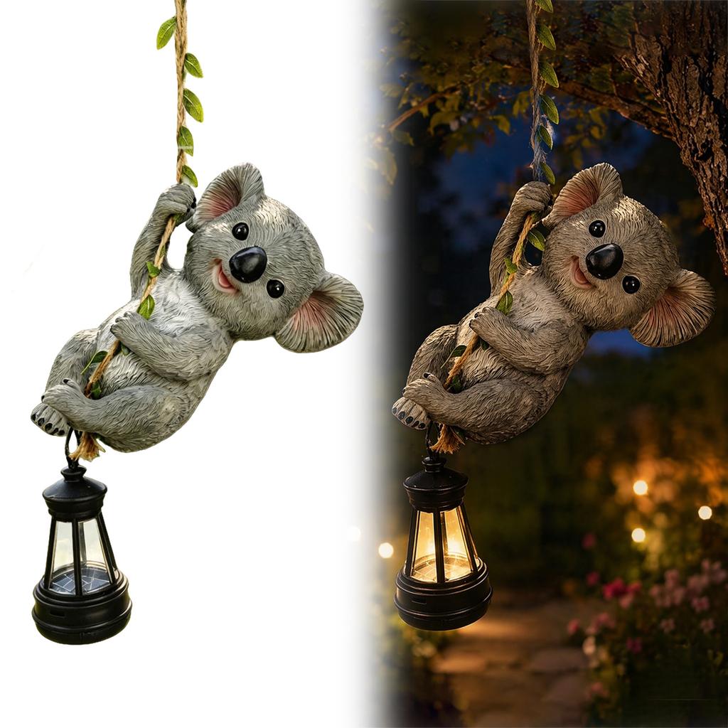 Outdoor Garden Lantern Solar Powered Animals Climbing Ropes Lantern Decorative Animal Shape Lantern for Balcony Patio Courtyard
