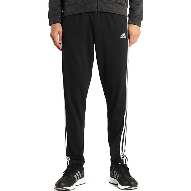 adidas Calças de Moletom Listradas com Estampa de Logo e Cintura Elástica Calças Masculinas Preto BK7414