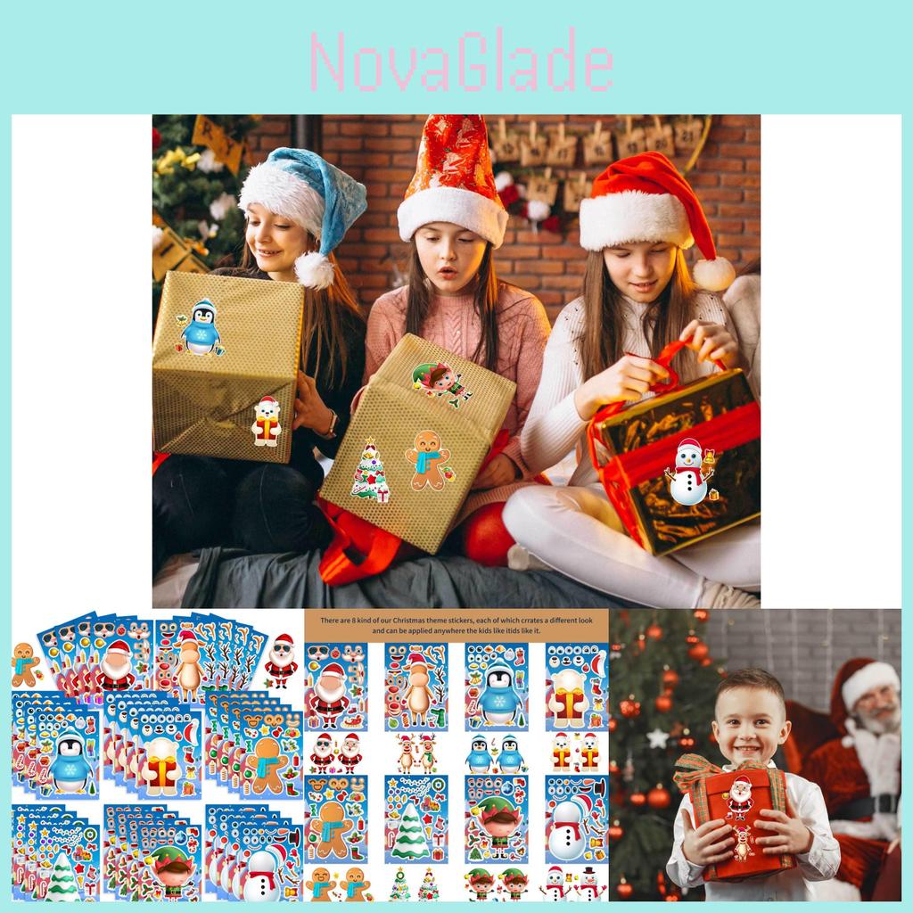 Adorable Cartoon Santa Claus Interactive Puzzle Diy Face Stickers For Kids Fun