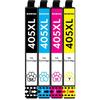 Cartouches d'encre compatibles - EDILIQ - 405XL - 4 pièces - Noir, Cyan, Magenta, Jaune - Haut rendement