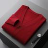 Spring And Autumn Wool Cardigan Men'S V-Neck Thin Knitted Sweater Jacket Loose Long Sleeve Cashmere Sweater Youth Large Size