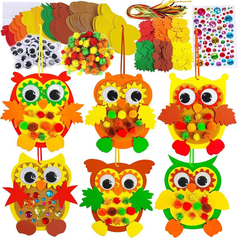 Cute Felt Animal Ornaments Diy Hedgehog Leaves Autumn Craft Kit Autumn Handmadethanksgiving Decorations Used For Party