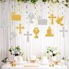 Spirals Hangings Suitable For Communion Handmade Crosses Doves Streamers Elegant Handmade Ceiling Decorations