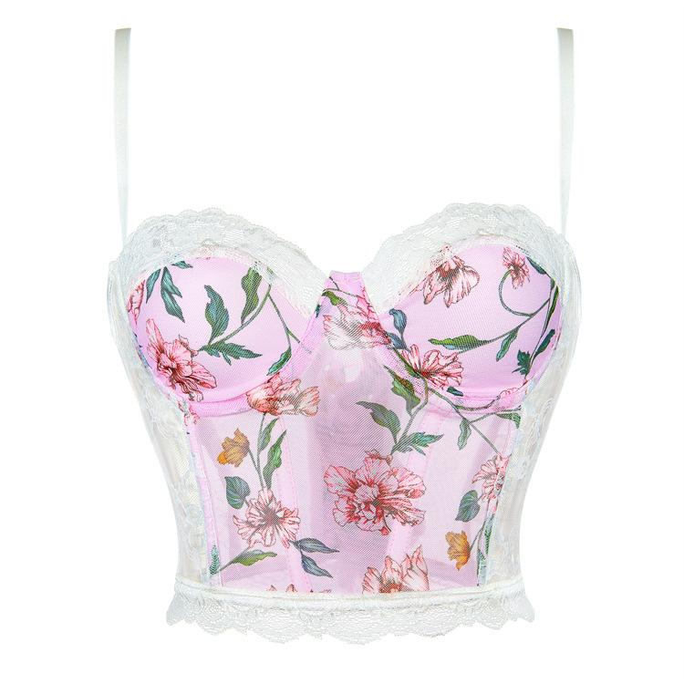 Женский сексуальный дышащий топ-майка JYL TS с сетчатым кружевом XS розовый