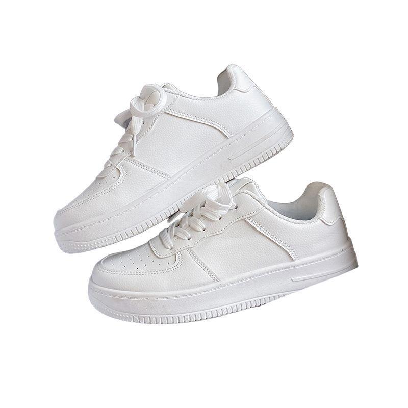 Black shoes women's new versatile student high value thick baseplate shoes waterproof black women's shoes