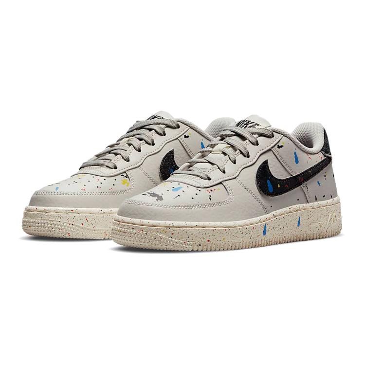 New Nike Air Force 1 LV8 Paint Splatter Light Bone GS DJ2598-001