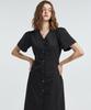 MANAVIS7 V-Neck Shirt Dress [Black]