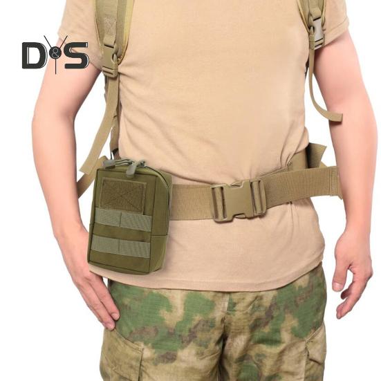 

Нейлонова водонепроникна поясна сумка Fanny Pack Система MOLLE Органайзер-тримач для мобільного телефону для кемпінгу на відкритому повітрі Піші прогулянки Подорожі чорний