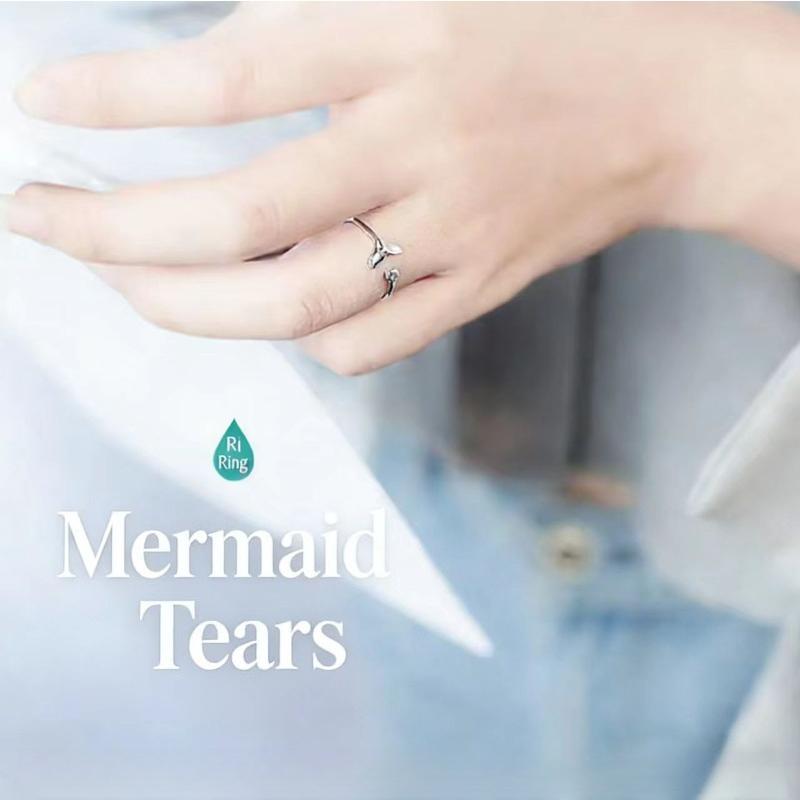 Simple Trendy Silver Color Mermaid Tail Cuff Ring With Cubic Zirco Sea Whale Fish Tail Bague Rings Minimalist Romantic Gifts