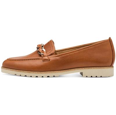 Women's Slip-ons Tamaris Leather Loafers 1-24200-42 Cognac