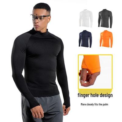 Herren Schnelltrocknendes Elastisches Langarm-Sport-T-Shirt für Laufen und Basketball - Frühling/Herbst.