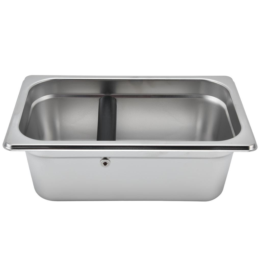 Large Coffee Knock Box Stainless Steel Coffee Grounds Container Residue Bucket Waste BinRetangular