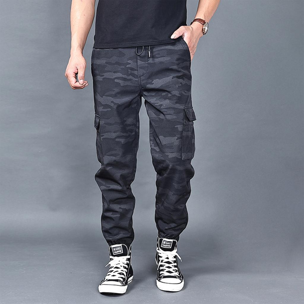 Men'S Casual Pants Loose Jogging Sports Large Pockets Leg Cinching Pants