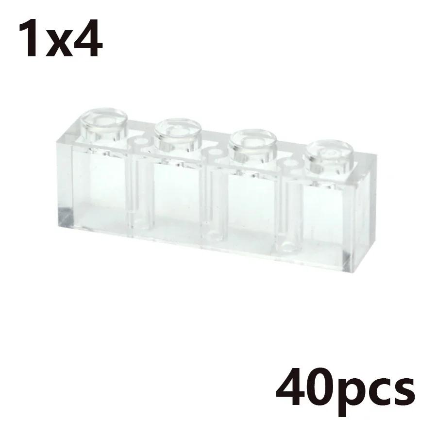 MOC Transparent Thick Building Blocks Figures 1x1 1x2 2x2 2x4 Dots Clear Brick Compatible Brand Educational Creative Toy for Kid