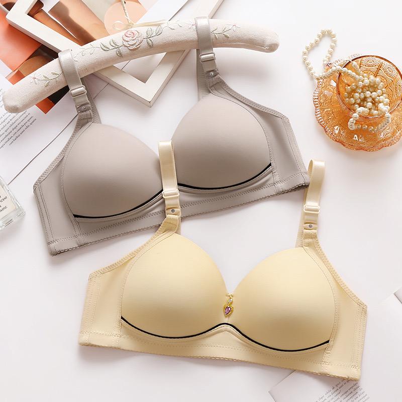 Nový nemagnetický tenký košíček Lesklá tlustá Mm podprsenka Velká velikost Bez kostic Pohodlné prodyšné nabírané dámské spodní prádlo