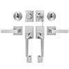 Set Maniglie Doppie, Set Serrature Doppie con Maniglia a Leva Reversibile, Maniglia a Leva Quadrata Nichel Satinato, Set Maniglie Doppie Robuste per Porta d'Ingresso
