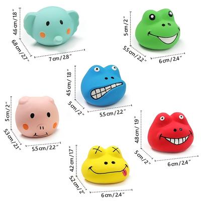 6pcs Cute Animal Shape Dog Toys with Squeakers, Interactive Puppy Toys for Small and Medium Dogs, Rubber Chewing Toys, Grinding Teeth Toys