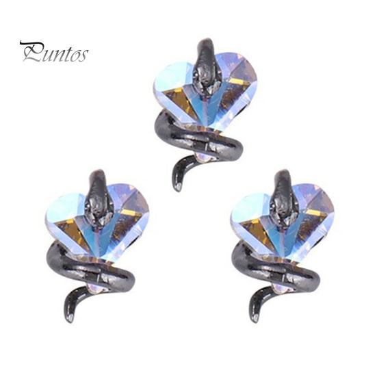 

3 шт., украшения для ногтей «сделай сам», змея вокруг 3D сердца, подвески из искусственного кристалла, стразы для дизайна ногтей, чехол для телефона, аксессуары для декора, принадлежности для маникюра E