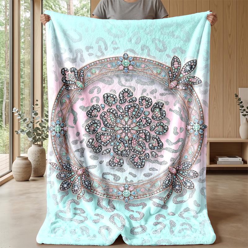 Floral Bow Celebration 1 Theme blanket Lightweight Warm Flannel Blanket Decorative Throw Blanket for Home Decoration