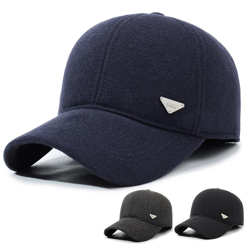 Men's Winter Hat Middle-Aged Hat Thick Warm Ear Protection Baseball Cap Outdoor Cap