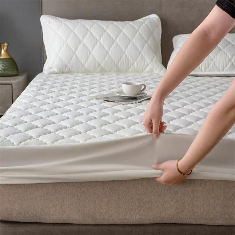 King Queen Size Anti -Mites Soft Comfortable Bed Cover Solid Color Waterproof Mattress Cover Not Including Pillowcase
