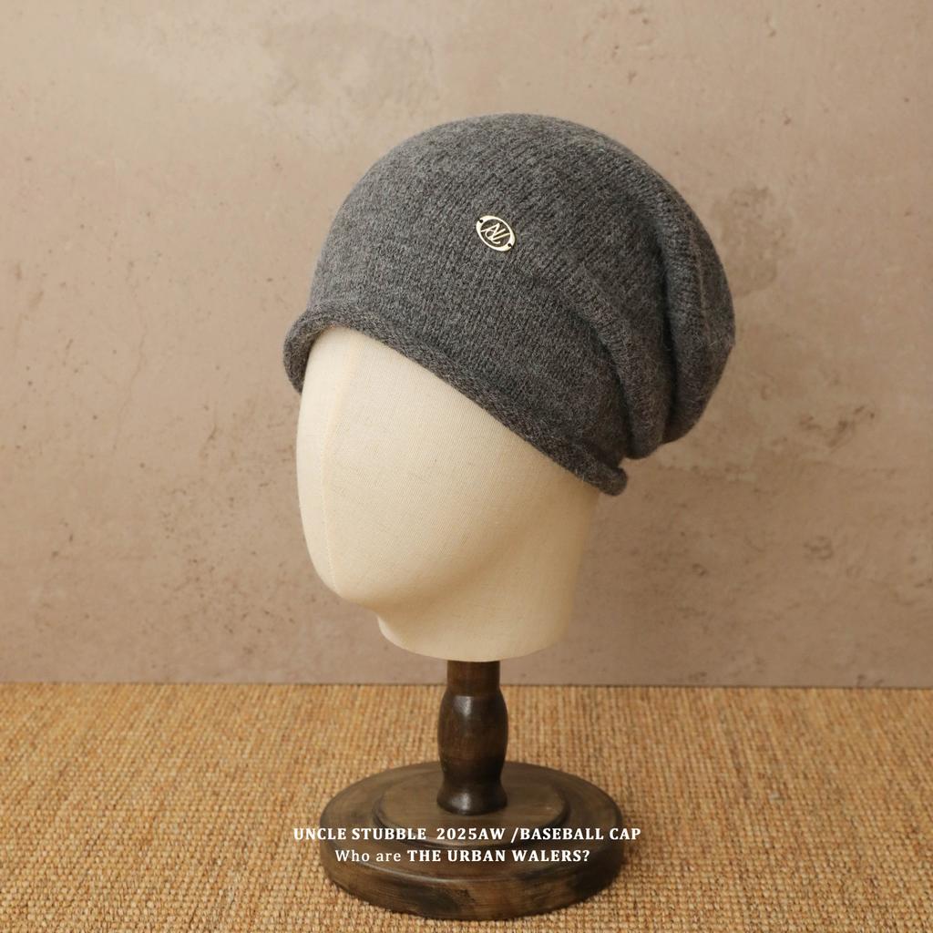 Warm Ear protecting and Cold Hats for Men and Women Fashionable and Versatile Knitted Pile Hats  Face Showing Small Curled Edge Woolen Hats