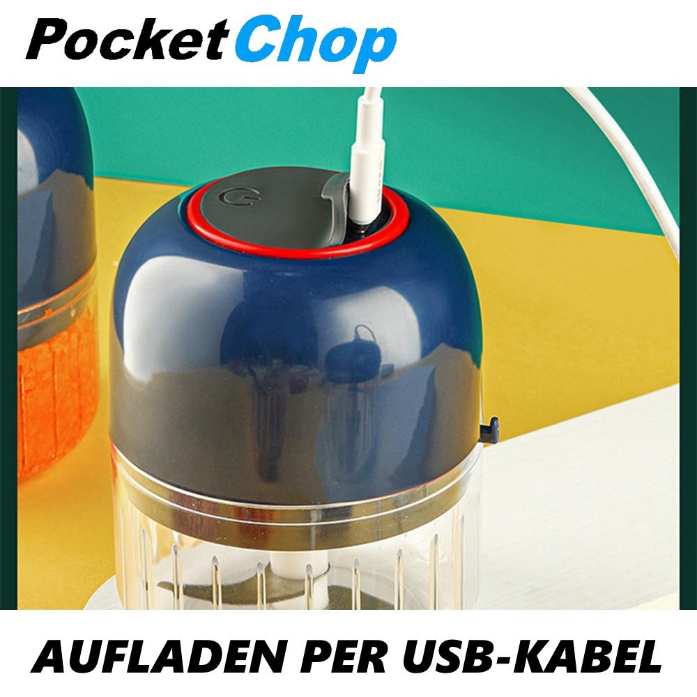POCKETCHOP Elektrický Mini Sekáček Akumulátorový Multi-Sekáček USB Chopper