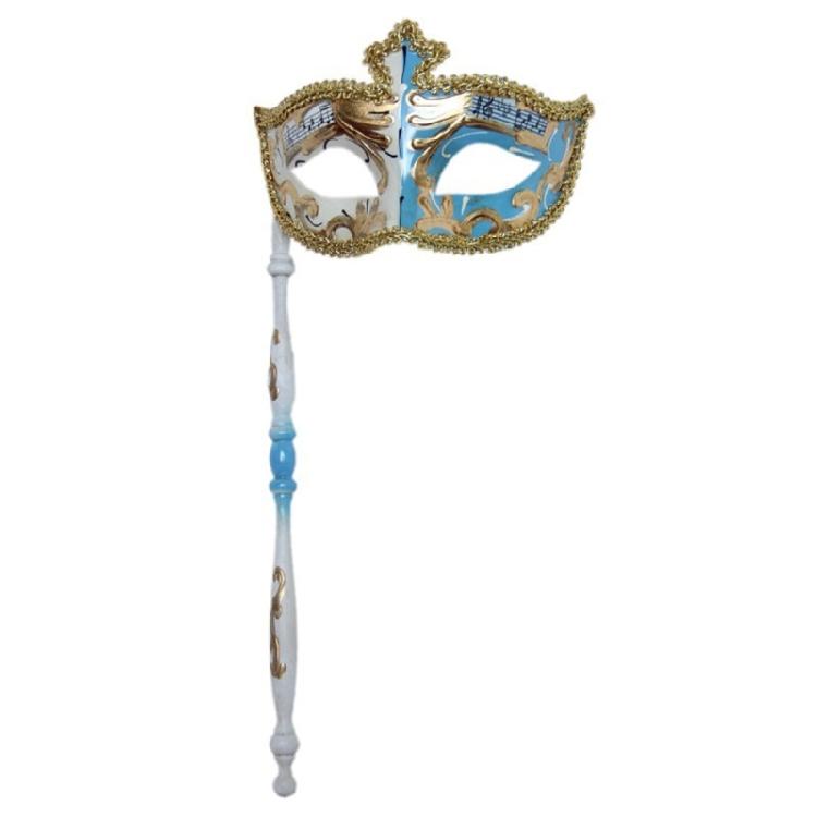 Halloween Mask with Stick Retro Musical Note Masquerade Mask Party Mask Mardi Gras Mask Venetians Mask for Carnivals