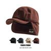 Gorra de Béisbol con Orejeras de Pana Vintage para Hombre y Mujer Gorra de Invierno con Visera Suave de Lana Americana Gorra de Piloto