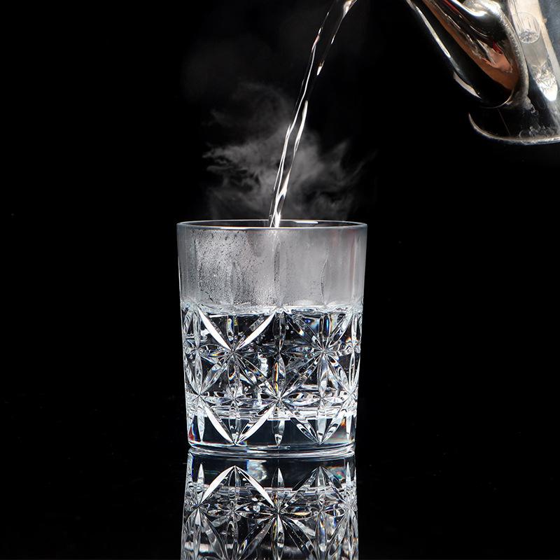 2pcs Set 315ml Transparent Whiskey Glass Household Foreign Wine Cup Set Creative Wine Glass Embossed Carved Brandy Cup Vodka Mug