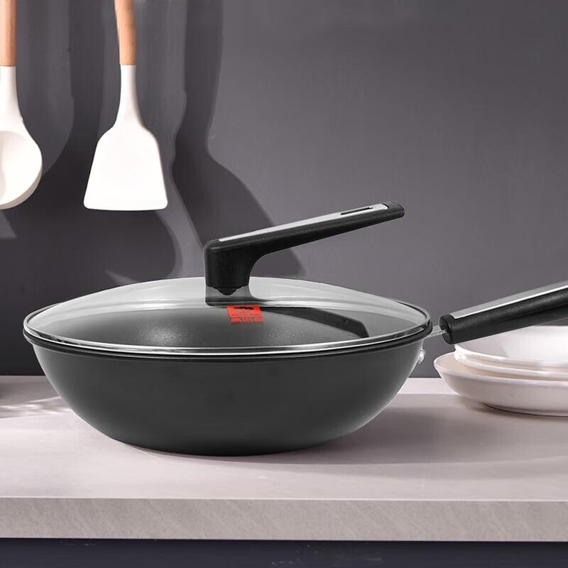 Kangbach 32cm Titan Antihaft-Wok mit sichtbarem Deckel