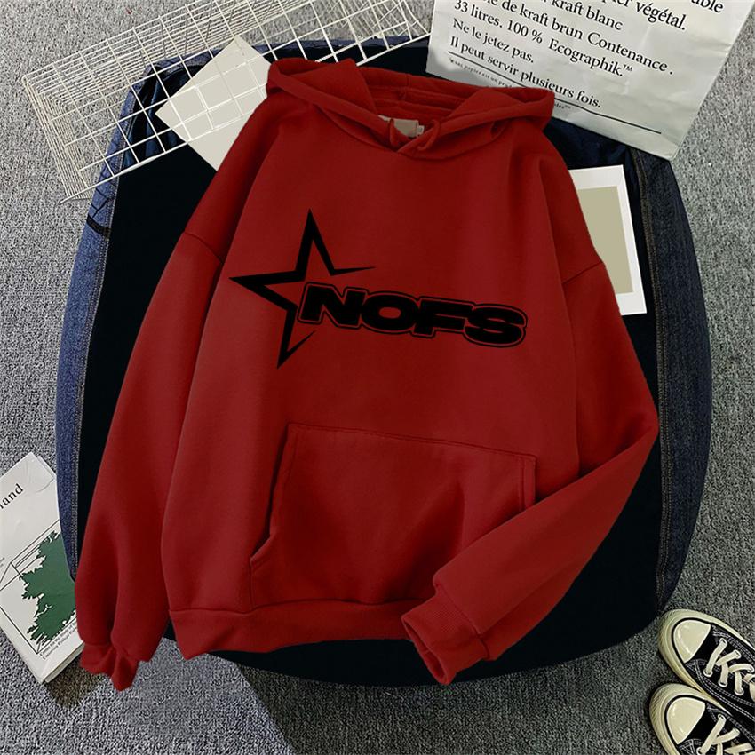 Winter Fashion Womens Hoodie NOFS Print Pullover Streetwear Hoodies Women Hip Hop Fleece Harajuku Y2K Unisex Sweatshirts Tops