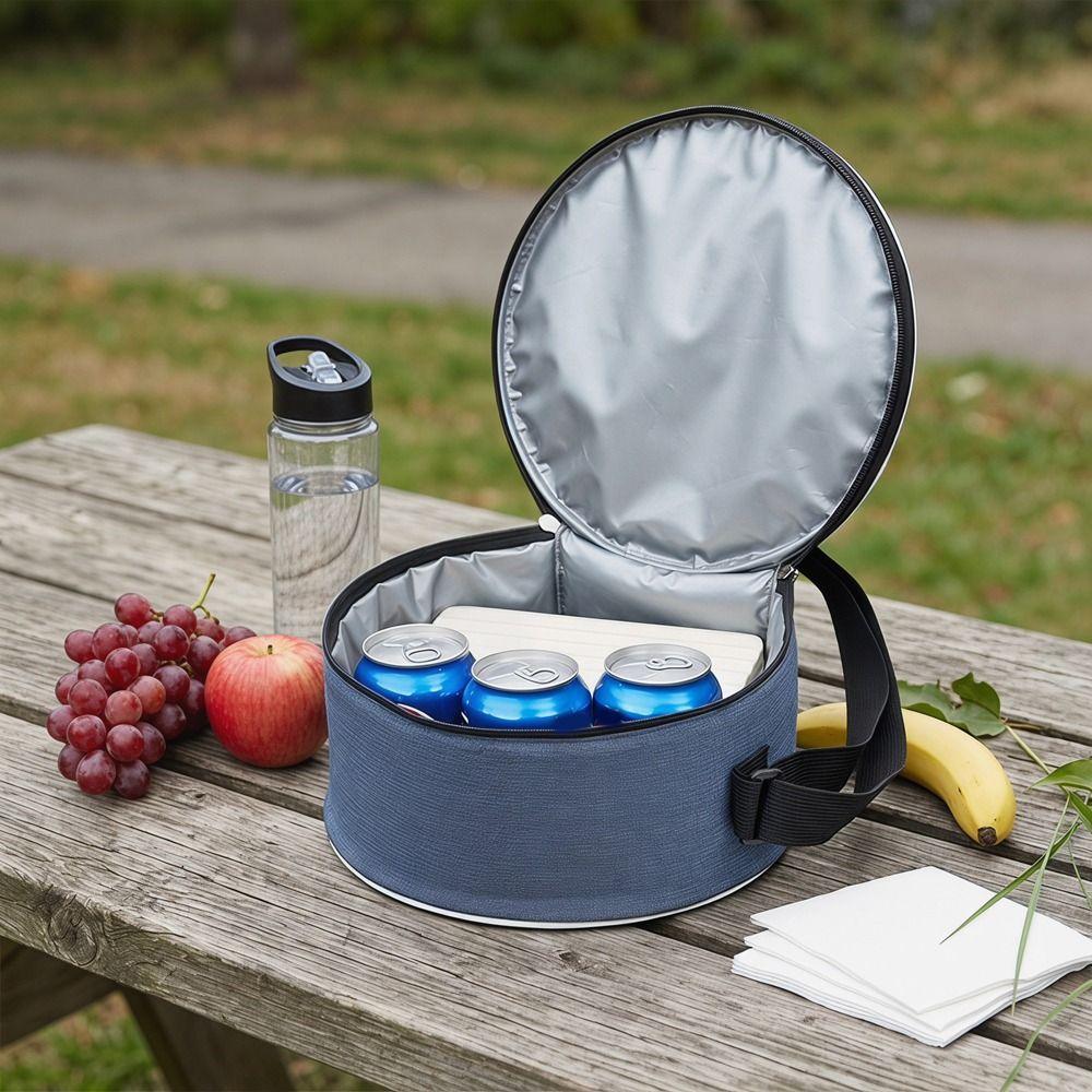 Large Capacity Soccer Lunch Bag Round Cooler Picnic Bag Durable Football Lunch Bag  Outdoor