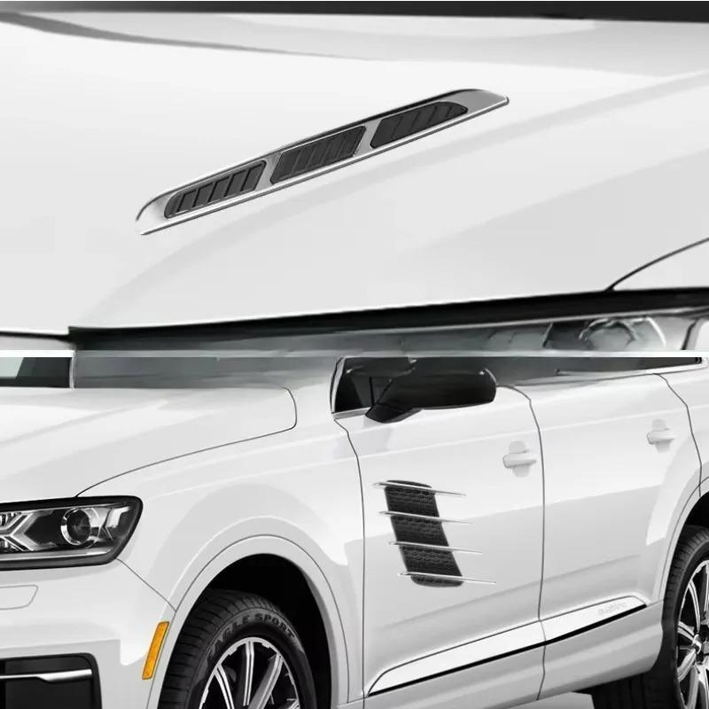 For Simulation Vent False Air Outlet Side Hood Bonnet Decorative Auto Flow Vent Fender Intake Car Shark Gills Outlet Sticker