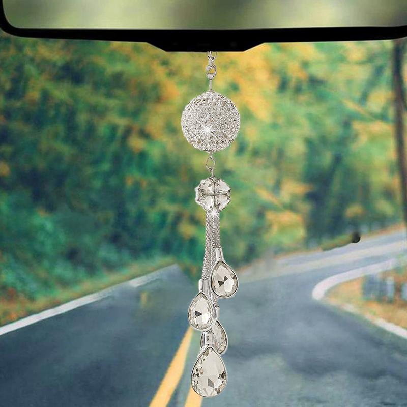 Car Hangings Ornament Mirror Pendant Car Pendant Bling Rear View Mirror Hangings Luxurious Rear View Mirror Ornaments Sparkling