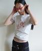 ROLAROLA Rola Lettering Patchwork T-Shirt Melange White