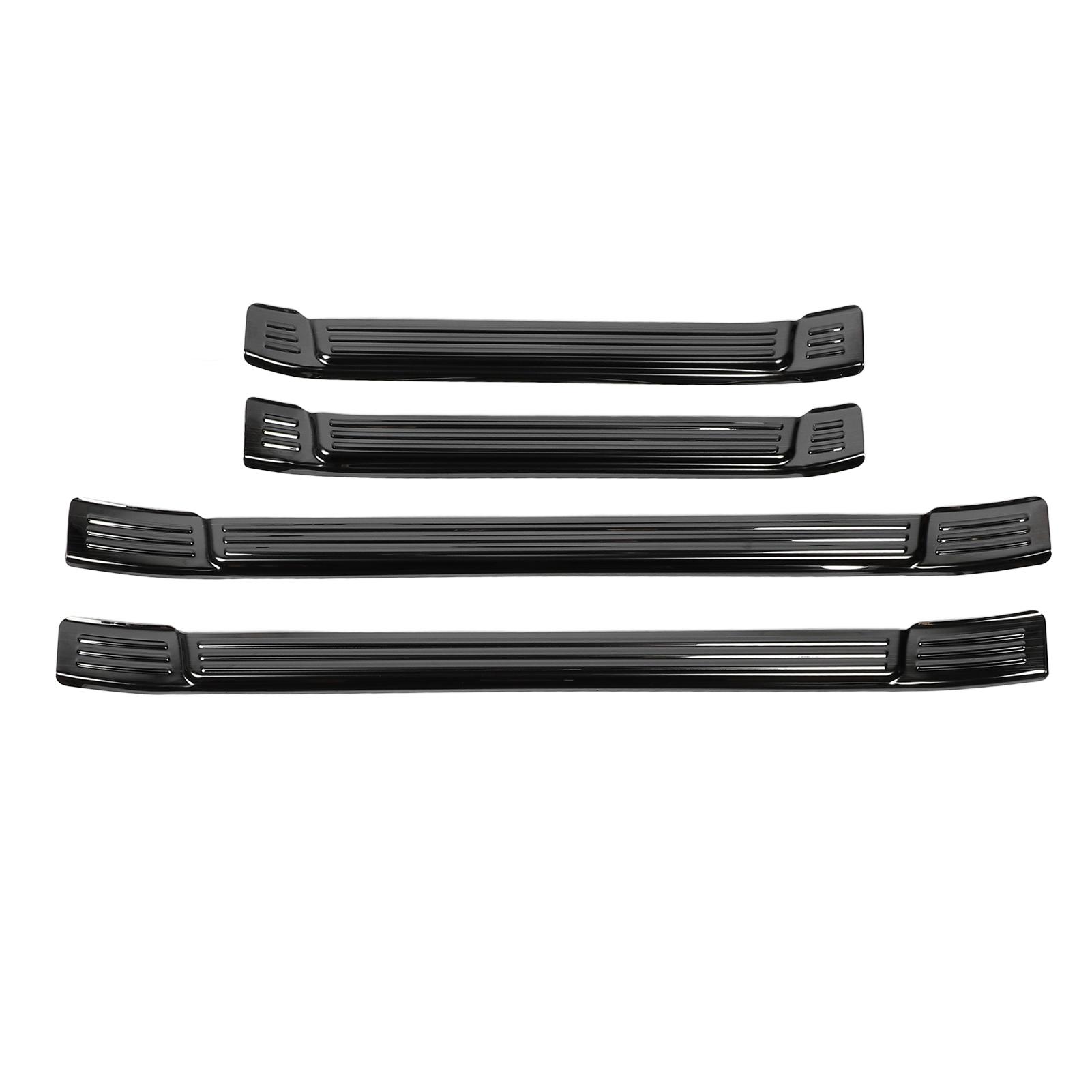 

4 шт. Защитная накладка на порог двери из нержавеющей стали, защитная накладка на порог двери, наклейка на полосу Black Brushed