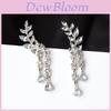 Elegant Women Crystal Zircon Leaves Tassel Drop Dangle Earrings For A Timeless Look