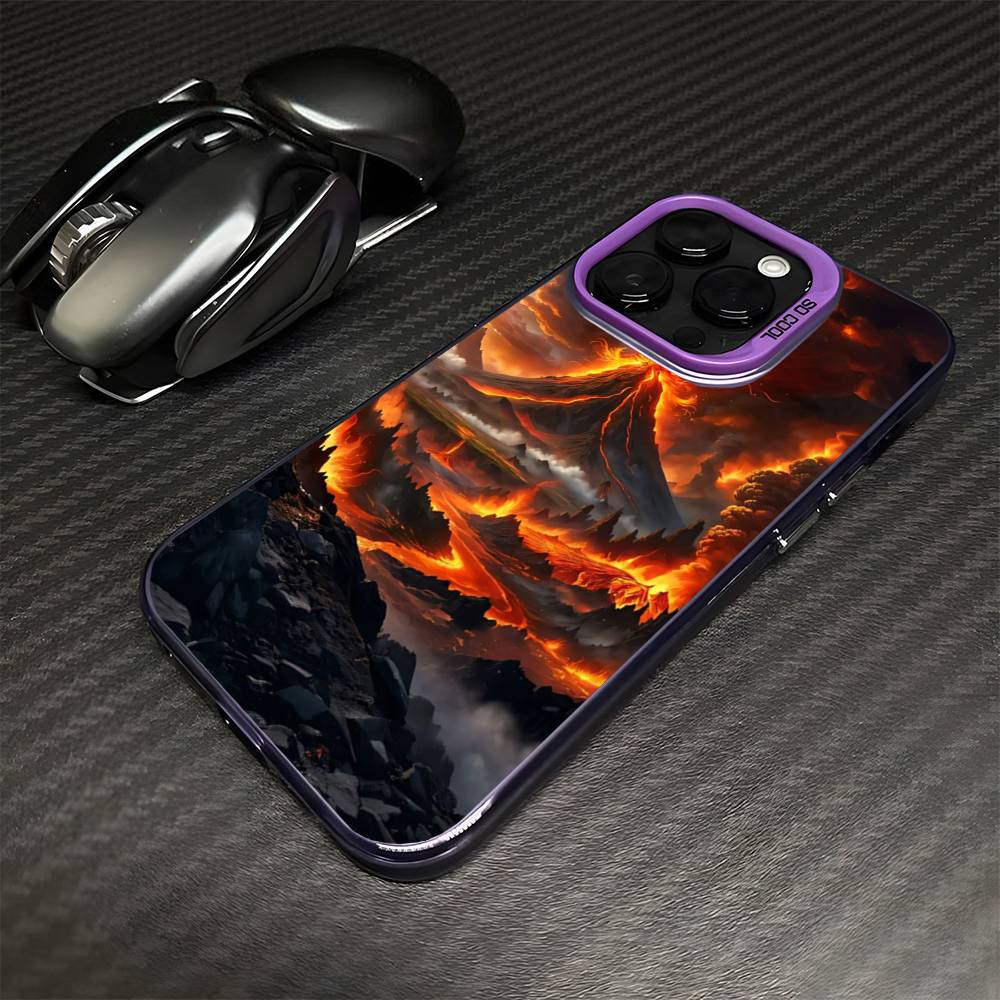 Volcanic Eruptions Phone Case For iPhone 16,15,14,13,12,11,Mini,Pro,MAX Purple Matte Shockproof Cover