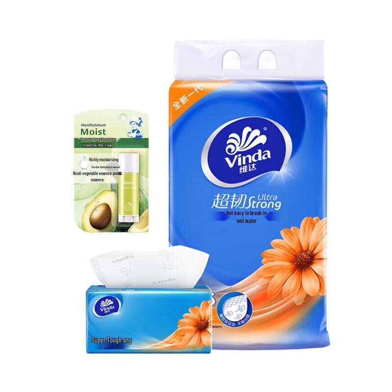 Vinda Ultra Tough Facial Tissues with Lip Balm
