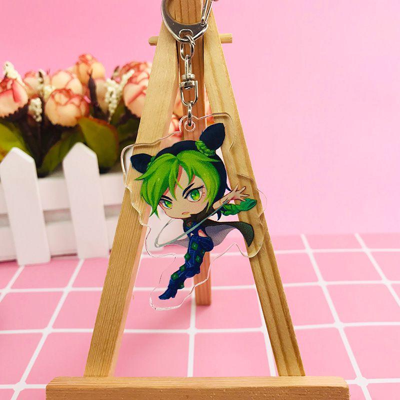 Jojos Adventure Bizarre Key Chain Anime Cartoon Keyring Pendant Acrylic Gifts